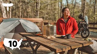 Motorcycle Camping Alone in Louisiana Solo Cross Country USA Trip [upl. by Rosalia]