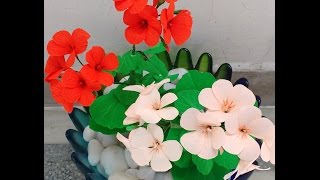 How to make Paper Flowers Geranium  CranesbillsFlower  75 [upl. by Enimaj40]