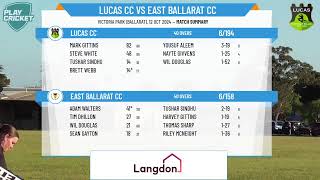 Lucas 3rd XI Div 1 v East Ballarat 3rd XI Div 1 [upl. by Maritsa]