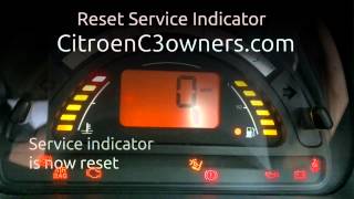 Reset Service Indicator on Citroen C3 [upl. by Rebmaed597]