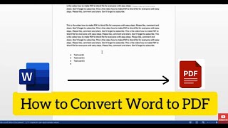 How to Convert Word to PDF  Kaise Word to PDF Save Karen [upl. by Nosnehpets]