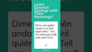 Learn Spanish Sayings With Their Meanings [upl. by Rockafellow599]