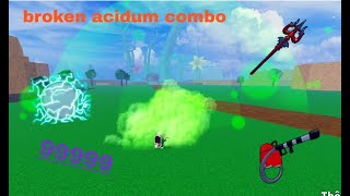 Acidum Rifle  Dragon Trident Oneshot Combo  Blox Fruits  Ziden bloxfruits pvp roblox [upl. by Ettennod691]