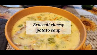 Broccoli cheesy potato soup soup [upl. by Elleved]