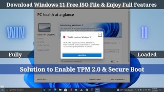 Windows 11 Free Upgrade  How to enable TPM 20 amp Secure Boot in your device 🔥 [upl. by Cecilius]