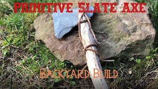 Primitive Slate Axe Backyard Build  Survival Axe Tutorial [upl. by Sessler]