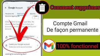 Comment supprimer définitivement un compte Gmail 2024  Comment faire un compte Google Gmail [upl. by Sinclare546]