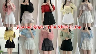 Korean Style Mini Skirt amp Top Korean cute outfit Korean dresses kpopoutfits koreanoutfitideas [upl. by Artaed924]