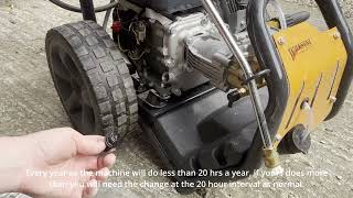 How to  Wilks USA petrolgasoline pressure washer oil change [upl. by Poliard765]