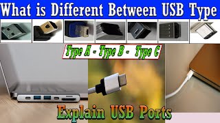 USB types Explain in Hindi  What is difference between USB type A and type B and type C [upl. by Maltzman]