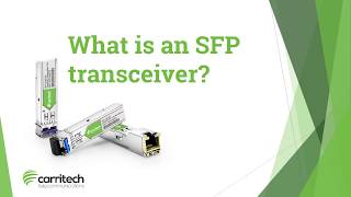 What is an SFP transceiver [upl. by Freberg729]