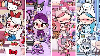 Family Routine with Hello Kitty Kuromi My Melody and Cinnamoroll in Avatar World [upl. by Leziar950]