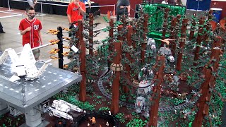 Huge LEGO Star Wars Endor with 100000 Pieces  Real Water [upl. by Nelrac]