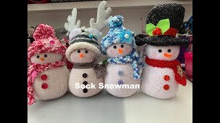 Sock Snowman 2 ways  Dollar Tree DIY Snowman ☃️ Christmas Gift Ideas [upl. by Lalat]