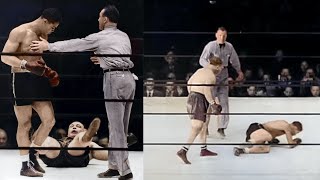 Joe Louis quotThe Brown Bomberquot vs Tony quotTwo Tonquot Galento  1939 Colorization [upl. by Nycila]