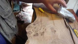 Inlaying Aluminium Powder into Burr Oak [upl. by Janina811]