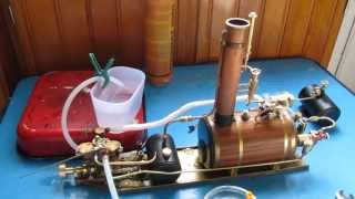 Vapeur  Steam  Dampf  Machine oscillante RC Cheddar Puffin et sa pompe à eau [upl. by Nahshunn]