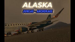 Flying the coast of ALASKA Juneau  Anchorage in foggy weather MSFS [upl. by Etnuhs818]