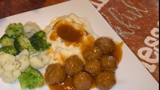 🍁Crockpot Salisbury Meatballs ￼ Crocktober  Comfort Food 🍁 [upl. by Alaecim]