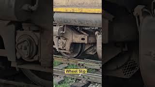 Wheels slip of locomotive free movement railway wheels ytshorts [upl. by Annais519]