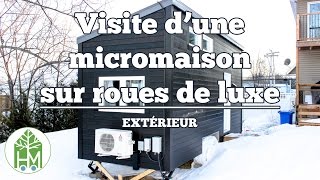 Visite dune micromaison de luxe extérieur  panneaux solaires thermopompe [upl. by Annavoeg]