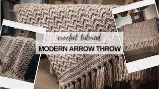 Modern Crochet Throw  Crochet Blanket Pattern  Full Tutorial [upl. by Schlessinger]