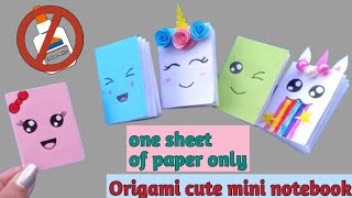 DIY cute mini pocket diary  homemade mini notebook using a single sheet of paper kawaii dairy [upl. by Dine]