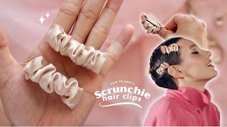 DIY  How To Make Scrunchie Hair Clips  Elegant and Trending  Easy Tutorial [upl. by Idden]