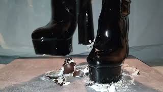 ASMR 👠CRUSHING chocolate sweets in ONLYMAKER BOOTS HIGH HEELS [upl. by Aronid]