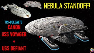 Nebula Class VS USS Voyager amp USS Defiant  2 Battles  Star Trek Starship Battles [upl. by Orella659]