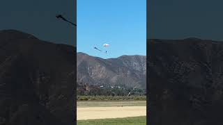 Skydivers parachute gets stuck on his foot 😮 [upl. by Mehalick876]