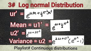 rth moment about origin of Lognormal distribution  mean variance moments of Lognormal distributon [upl. by Yerffoj]