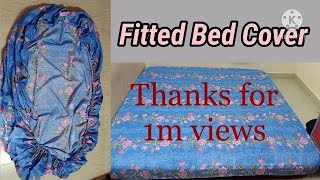 Fitted Elastic Bed Cover  Cutting amp Stitching tutorial with easy steps [upl. by Dranek]