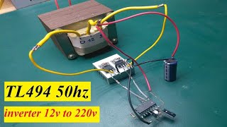 Inverter 12v to 220v 50hz  TL494  KA7500  50hz [upl. by Elo]