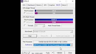 DUAL XEON E5 2683V4 VS RYZEN 9 5950X CPUZ TEST [upl. by Doralia964]