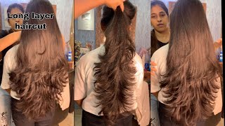 Long layer haircut tutorial  how to maintain length in long hair  layers haircut [upl. by Maisie952]