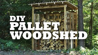 DIY Pallet Woodshed [upl. by Aicaca349]