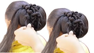 She Asked For Classy Natural Hairstyles Using Braid Extension  Unique And Easy Bridal Hairstyle [upl. by Terag]