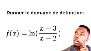 Fonction logarithme quotient domaine de définition [upl. by Eardna]