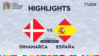 HIGHLIGHTS  Dinamarca vs España  UEFA Nations League 2024  TUDN [upl. by Arral]