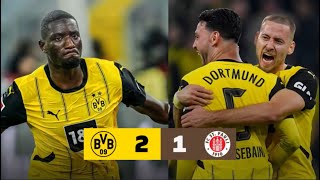 Borussia Dortmund gegen STPauli 21 amp Highlights Bensebaini  Serhou Guirassy Tore gegen STPauli [upl. by Shelby]