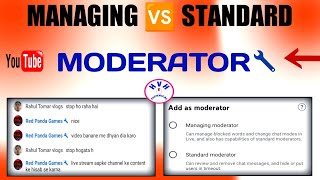 How to use moderation tools  Standard moderator and Managing moderator on YouTube live stream [upl. by Wardlaw217]