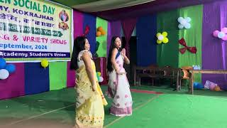 Freshers day 2024  un academy college kokrajhar remix dance [upl. by Anitteb441]