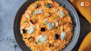 Cremiges Risotto mit Gorgonzola gUPaprika und Auberginen [upl. by Verne]