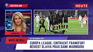 Europa League Eintracht Frankfurt besiegt Slavia Prag dank Marmoushs Traumfreistoß [upl. by Ecadnac]