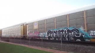 3202024 CSX eastbound autoracks train in Marion Ohio [upl. by Kimberley]