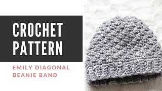 How Make the Emily Diagonal Crochet Beanie Band and SPHDC [upl. by Reisinger133]