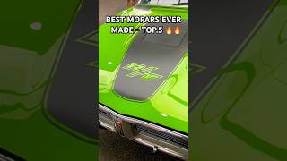 Best MOPARS ever made in a Muscle Car era TOP5 automobile mopar v8 dodge 1969 charger [upl. by Aicala]