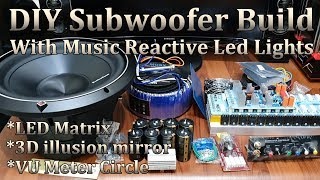 DIY Subwoofer Build With Music Reactive LED Light [upl. by Schumer]