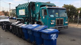 LA Amrep Garbage Trucks on LARGE Cart Lineups [upl. by Etienne89]